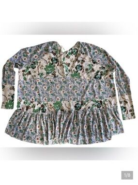 Free People Isabelle Sheer Floral patchwork tunic